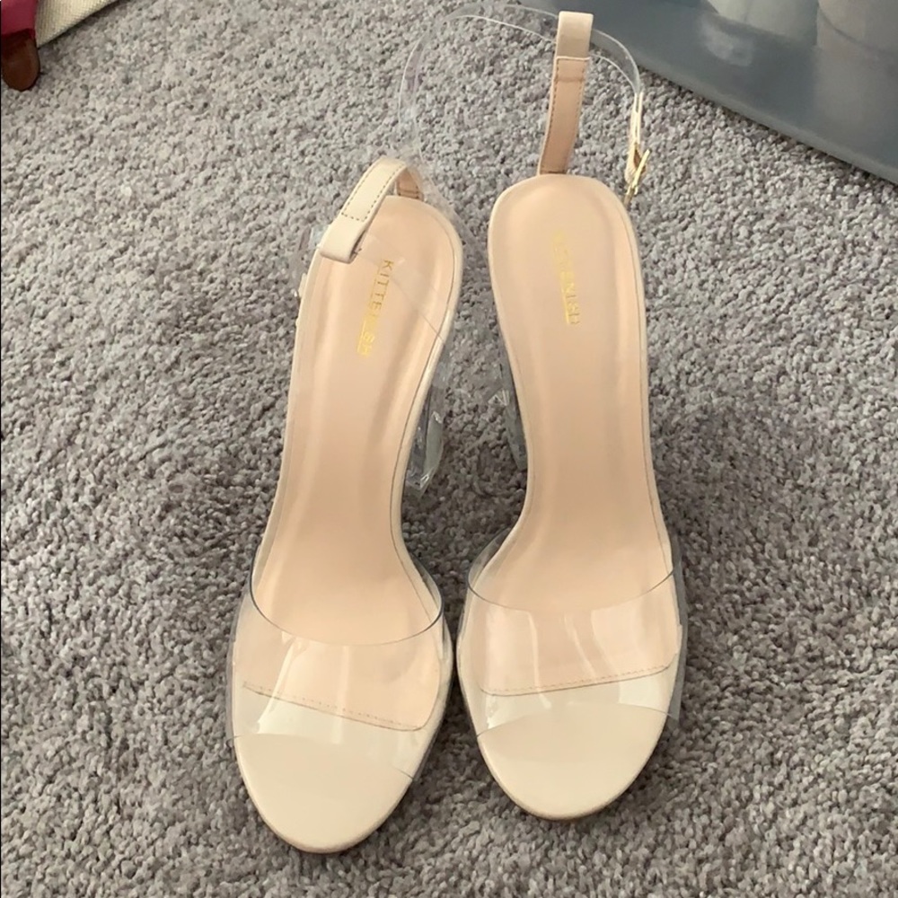 Kittenish clear heels